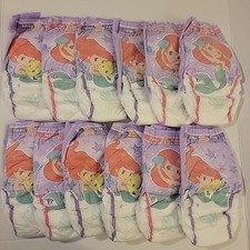 GIRLS Huggies Pull-Ups 5t-6t Lot Of 12 Ariel Little Mermaid New Loose Package