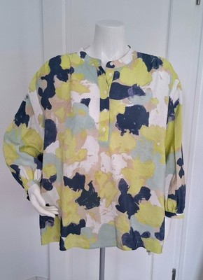 Opus Bluse Gr.42 Modell Falindo print grün/blau/gelb 3/4Arm