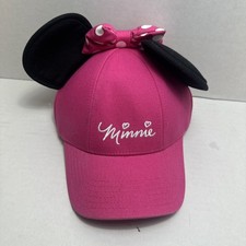 Disney Minnie Mouse Polka Dot Baseball with Ears, Pink Hat Cap Bright