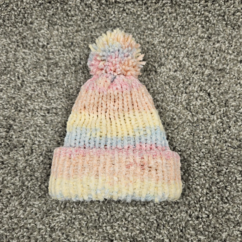 Gorro Tobogán Hecho a Mano Toque Premie/Recién Nacido XS Pastel Super Suave Bin3-1109 Foto 2 de 4