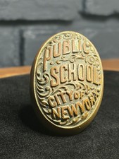 ANTIQUE BRONZE PUBLIC SCHOOL CITY OF NEW YORK ENTRY DOOR KNOB