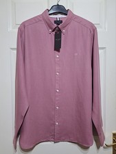 Ted Baker Pink Ognon Shirt Men's XL Button Down Linen Cotton Lyocell £95 BNWT