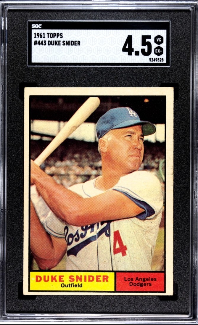 1961 Topps #443 Duke Snider (HOF) SGC 4.5