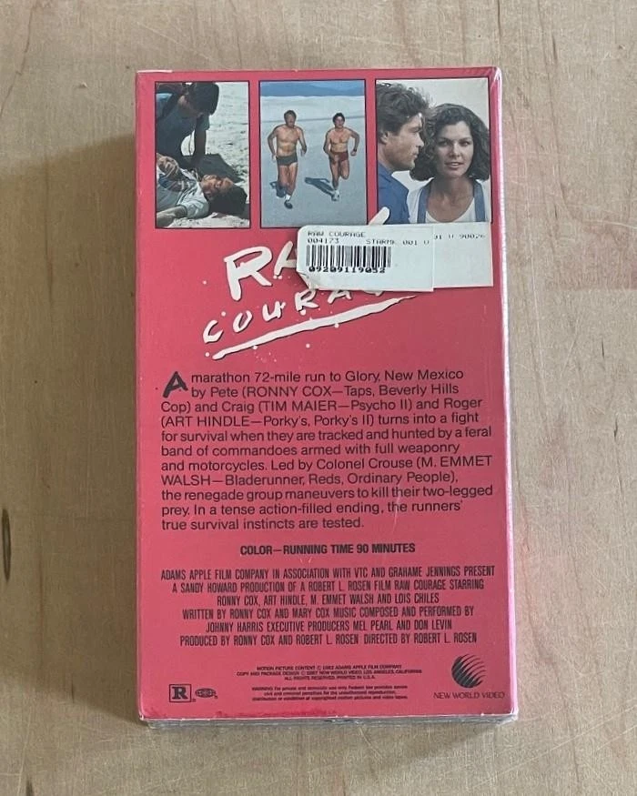 RAW COURAGE (1984) Sealed VHS New World Marathon Desert Stalker Vigilante Horror - Image 3 of 4