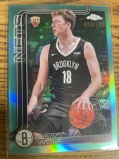 Danny Wolf #277 2025-26 Topps Chrome Aqua Refractor #/199 Rookie SSP