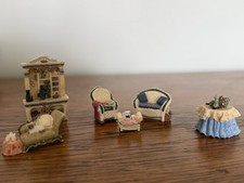 Avon Victorian Memories, Miniature Dollhouse Multicolor Resin Living Room Set