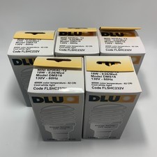 Lot of 5 DLU 18W CFL Bulbs 75W Equivalent E26 Mini Spiral T2 4000K Cool White