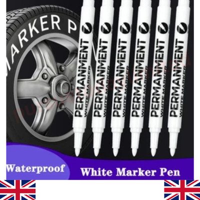 3/6x Weiß Autoreifenmarker Lackstift Reifen Metall Wasserdicht Permanent Markierstift