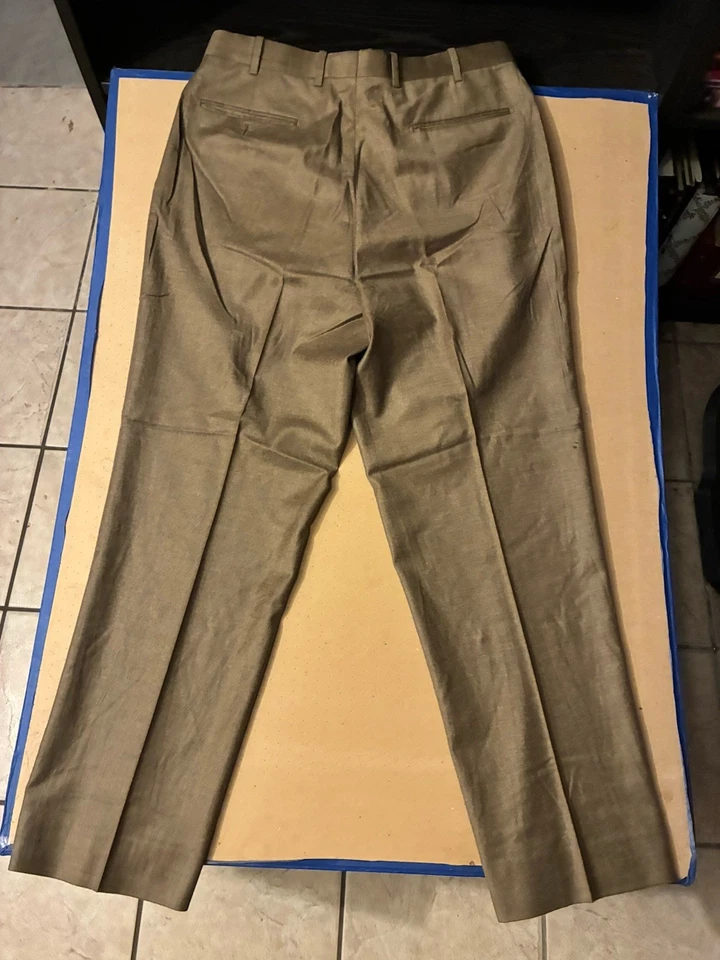 JB Britches Men Dress Pants 34x30 Brown Wool Straight Leg Business Formal - Image 2 of 4