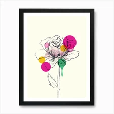 Rose Pop Art 2 Art Print Framed Wal Framed Wall Art Poster Canvas Print Picture