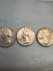 1964-90% Silver Washington Quarters Lot Of 3