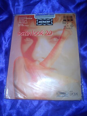 Vintage Kunert Satin Look Glanz Chinchillan Feinstrumpfhose Gr. 36-38 hellgrau