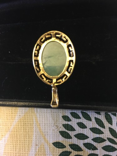 14k Gold Chinese Jade Pendent Charm - Picture 6 of 10