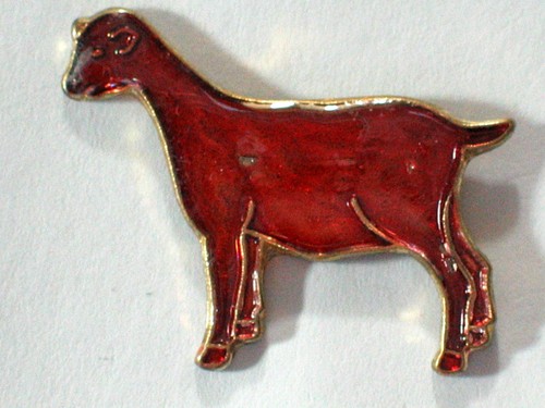 Vintage Saanen Goat Red Enamel Pin - Picture 4 of 4