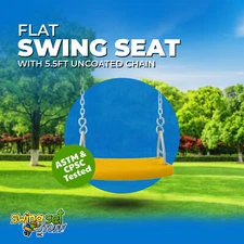 SWING SET STUFF INC. FLAT SEAT WITH 5.5 FT. UNCOATED CHAIN YELLOW toy kids 0309