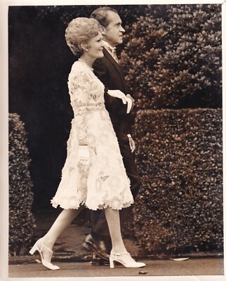 Original Pressefoto Präsident Richard & Pat Nixon bei Tricia Nixon Hochzeit 1971