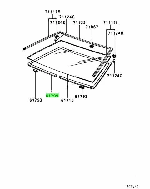 MITSUBISHI GENUINE OEM LANCER 3000GT MIRAGE RUBBER Glass Seal - Imagem 3 de 3