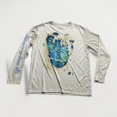 Rattlin Jack Long Sleeve Skeleton Fishing Shirt UPF 50 UV Protection Men s XL