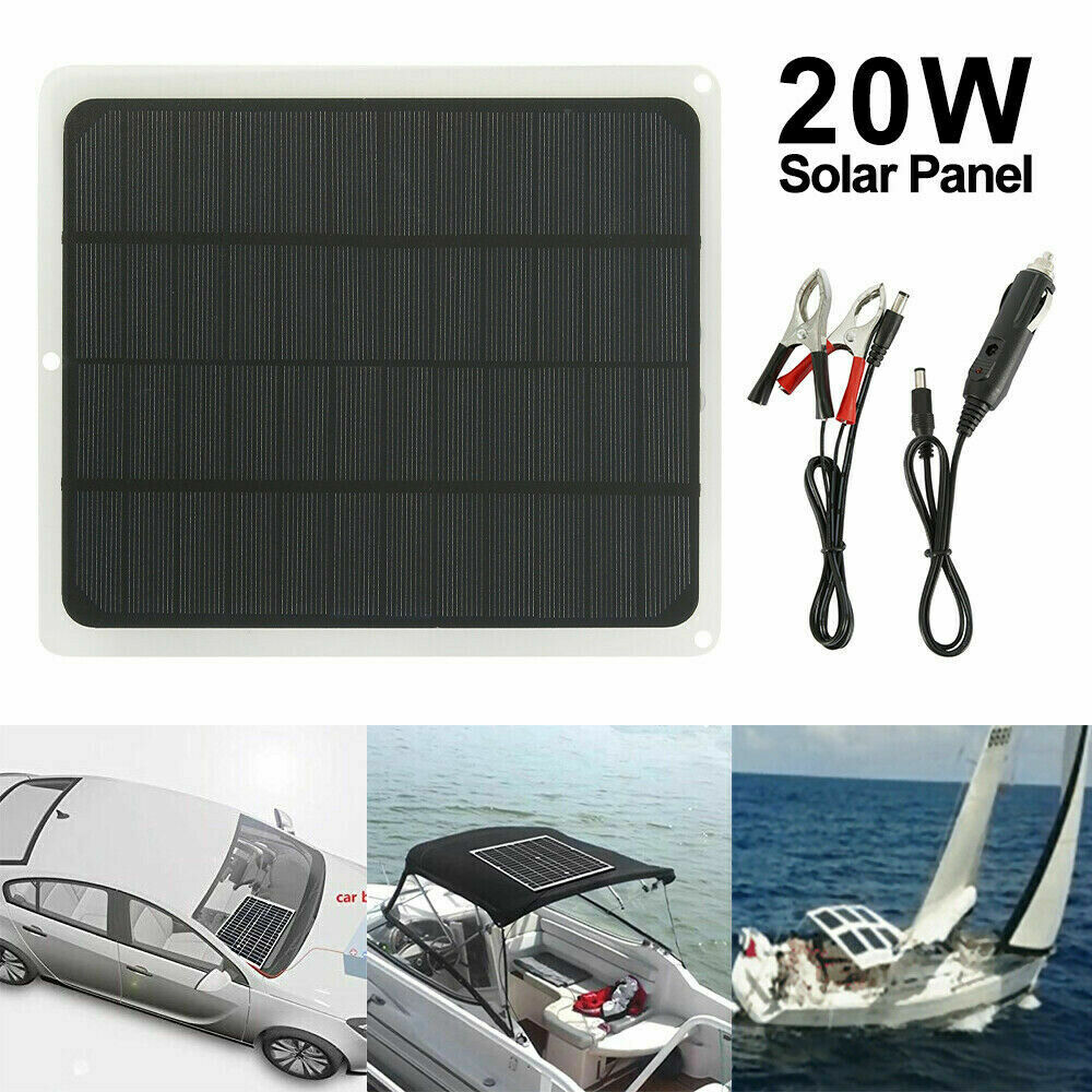 20W Solar Panel 12V Trickle Charger Battery Charger Kit Main