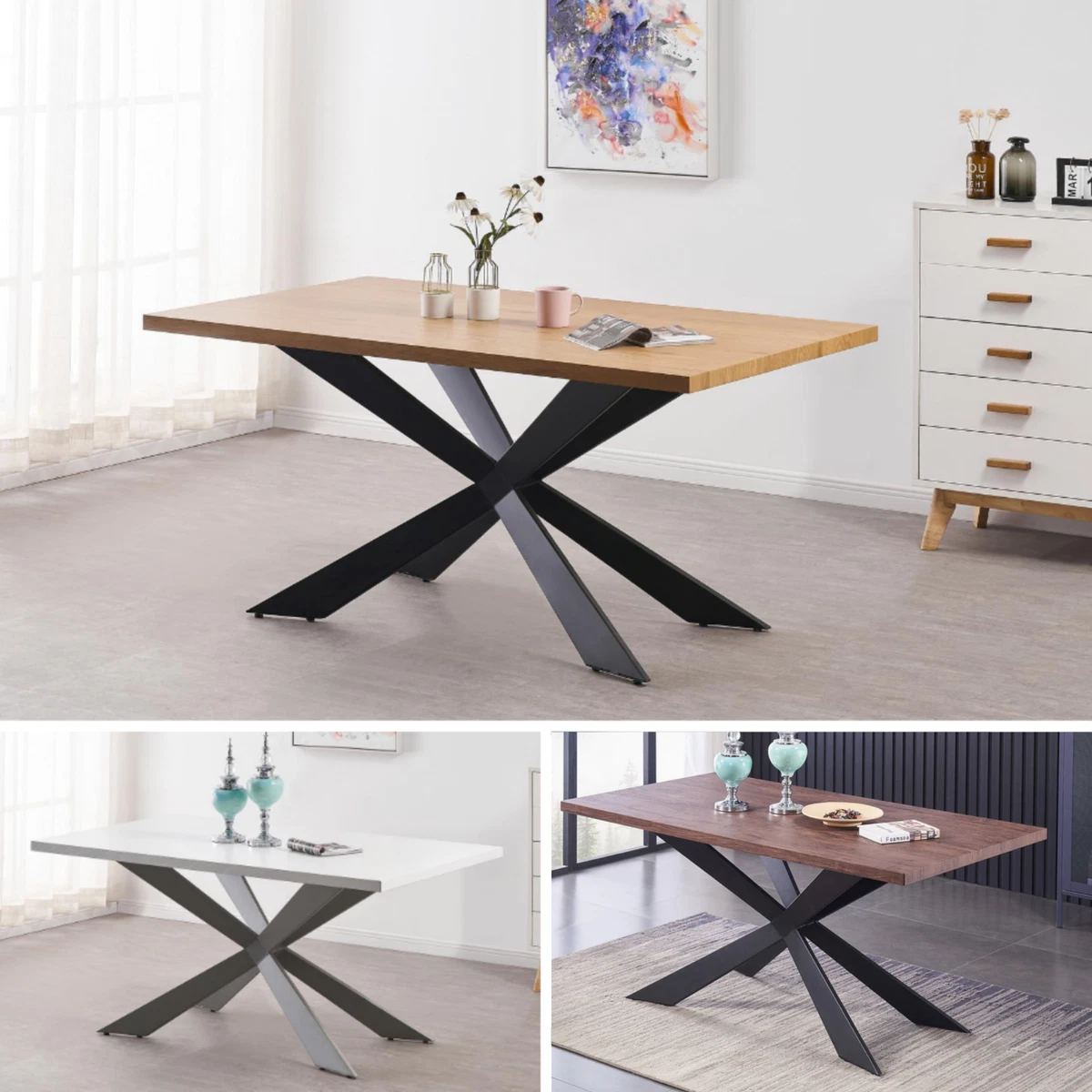 Modern metal 2024 dining table