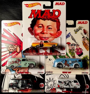 HOT WHEELS 2017 MAD MAGAZINE POP CULTURE RARE SET ( SET OF 5 ) SEE