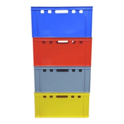 E3 Euronormbox Metzgerkiste Vorratsbox Stapelkiste rot blau grau gelb grün
