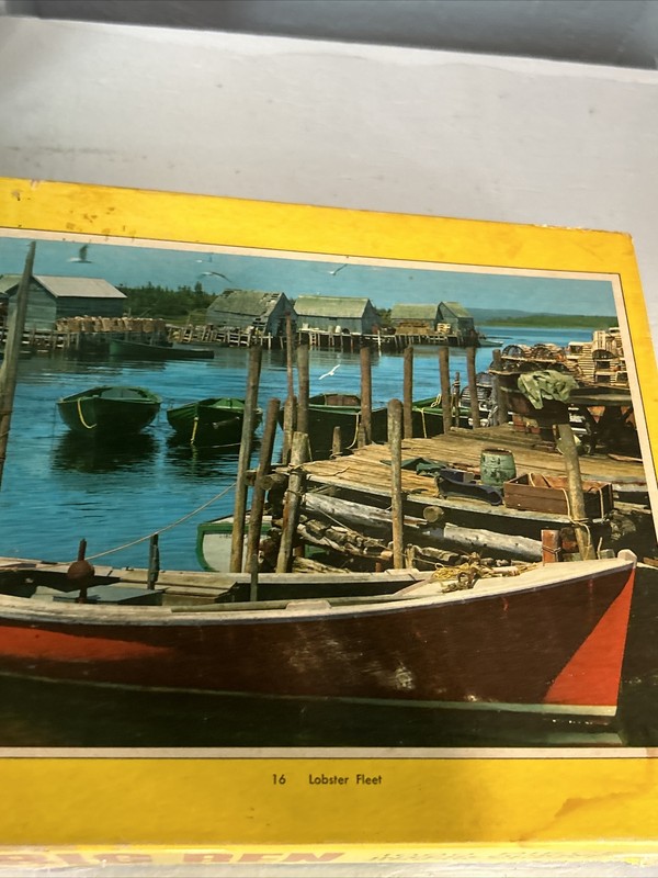 VTG MB BIG BEN 1000 Pc INTERLOCKING JIGSAW PUZZLE 1968 “LOBSTER FLEET” 4962