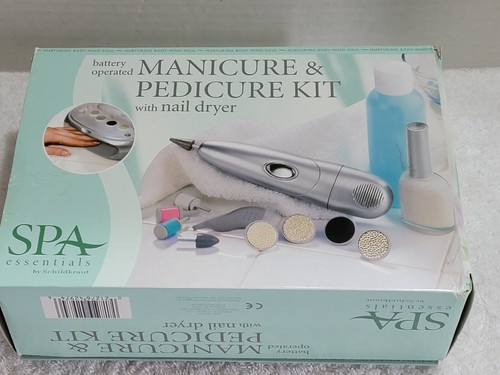 NEW SPA ESSENTIALS BATTERY OPERATED MANICURE & PEDICURE KIT W/ NAIL DRYER - Picture 6 of 9