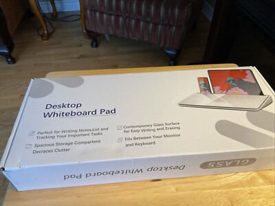 Desktop Whiteboard - Glass Dry Erase White Board- Desk Computer Buddy   Piu Home