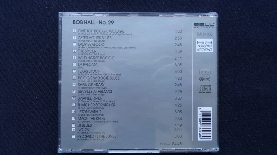 BOB HALL - No. 29 (1992) * CD * Jazz, Solo Piano * Bell Audiophile Record - Bild 2 von 2