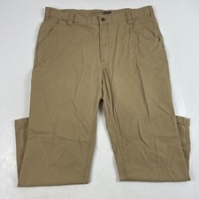 Carhartt Pants Mens 40 x 30 Brown Canvas Rugged Flex Carpenter Relaxed Workwear