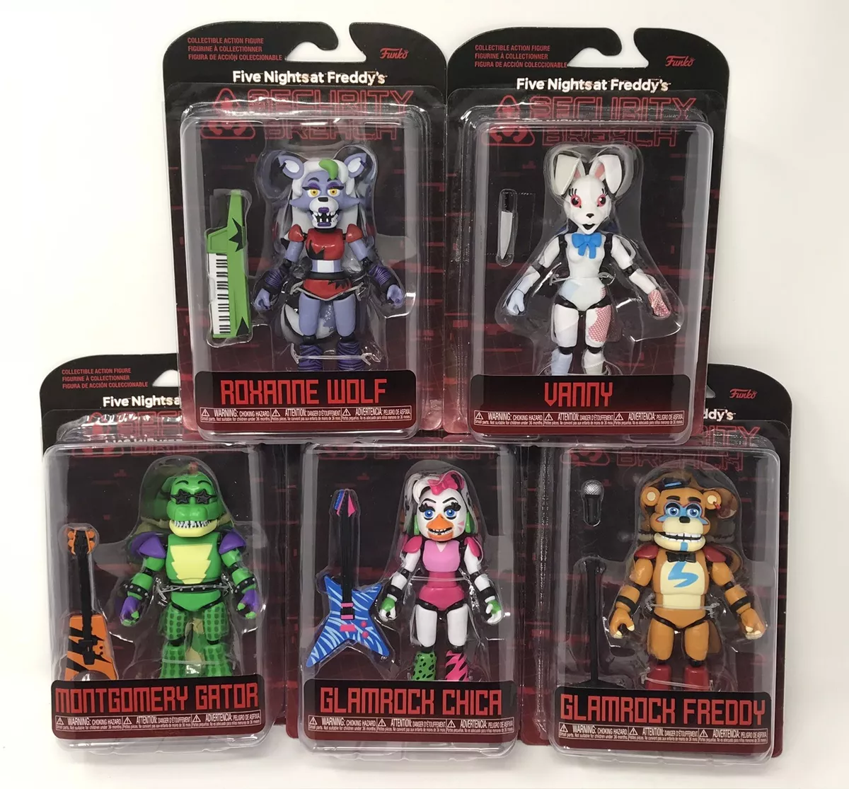 Funko Five Nights At Freddy's Security Breach Action Figures - COMPLETE SET  of 5