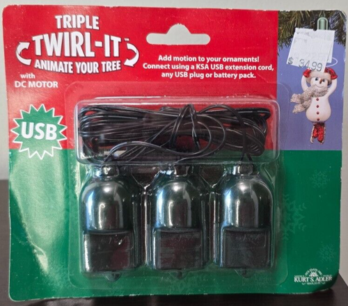 Kurt Adler's - USB Twirl-It™ Tripple Ornament Spinner DC Motor, Green (3 Pack) - Picture 4 of 9