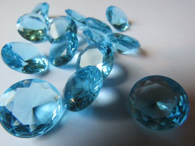 Aquamarine blue lab created 15 mm round loose stones