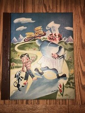 12" x 15" Vintage Photo Album 1946 Terrific Teen Scrapbook Embossed Cover Jomo