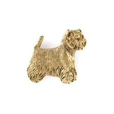 West Highland White Terrier, Wei&szlig;er Hochlandterrier, Westie - Vergoldete Brosche