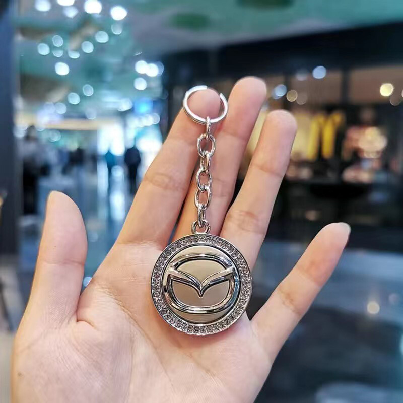 Bling Rhinestone Keychain Car Logo Key Chain Key Fob Ring