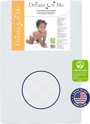 Dream On Me Holly 3 Portable Certified Lightweight Mini Crib Baby Mattress