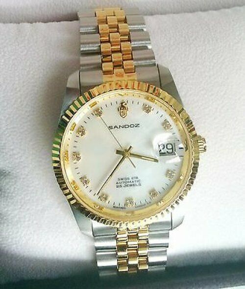 Sandoz Gold Silver Stainless Steel Automatic Man's Watch Sandoz Gold Silver Stainless Steel Automatic Man's Watch