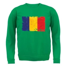 Romania Grunge Flag - Adult Hoodie / Sweater - Romanian Flag Flags Bucharest