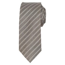 BAR III Mens Slim Silk Tie Light Brown Solid Stripe 2.25 Narrow Skinny Necktie