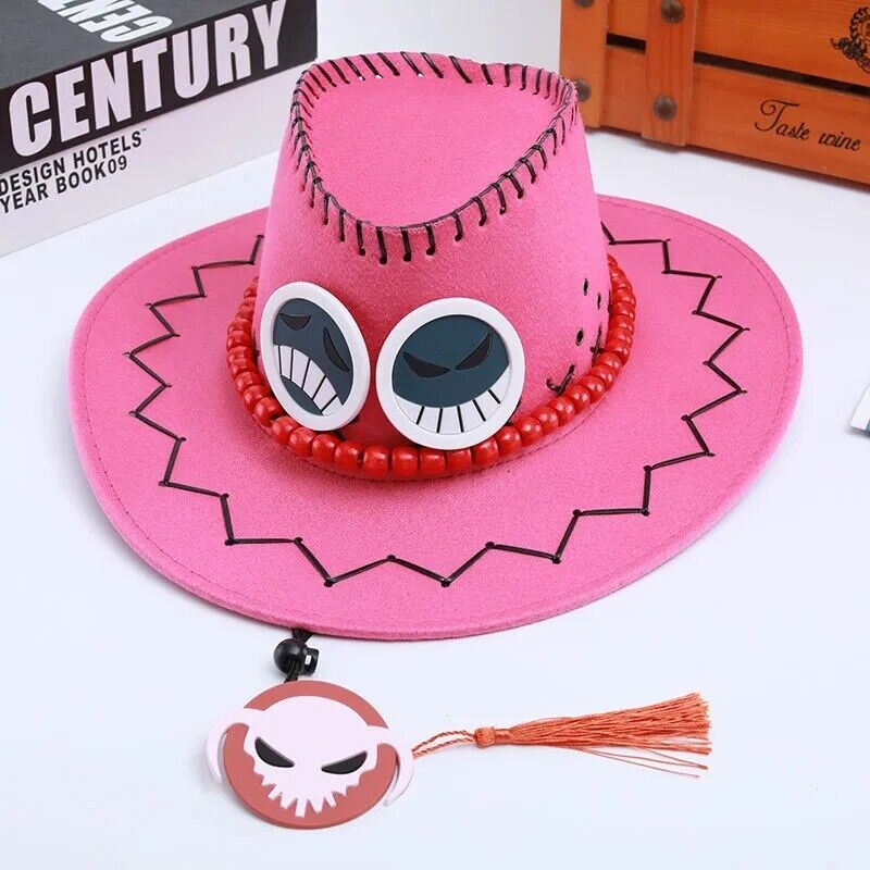 ZIOKOK Anime Portgas·D· Ace Cowboy Hat Cosplay Hats Pirates Cap