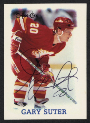 1988 O-Pee-Chee Mini 40 Gary Suter Autograph Signed #20 Calgary Flames Auto Card