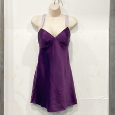 Victoria  s Secret Womens Slip Sleep Dress Chemise Purple Sz Sm Back crisscross