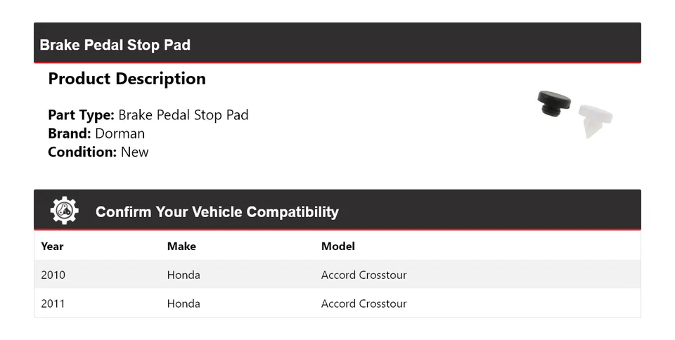Pastilla de freno para Honda Accord Crosstour Dorman 2010-2011 Foto 2 de 3
