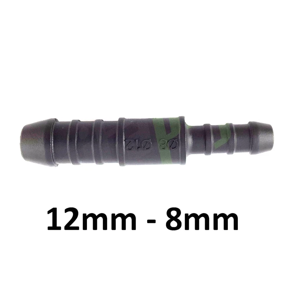 EASYPARTS4U Schlauchverbinder Gerade Reduzierer 12 mm 8 mm Kunststoff Verbindungsstück