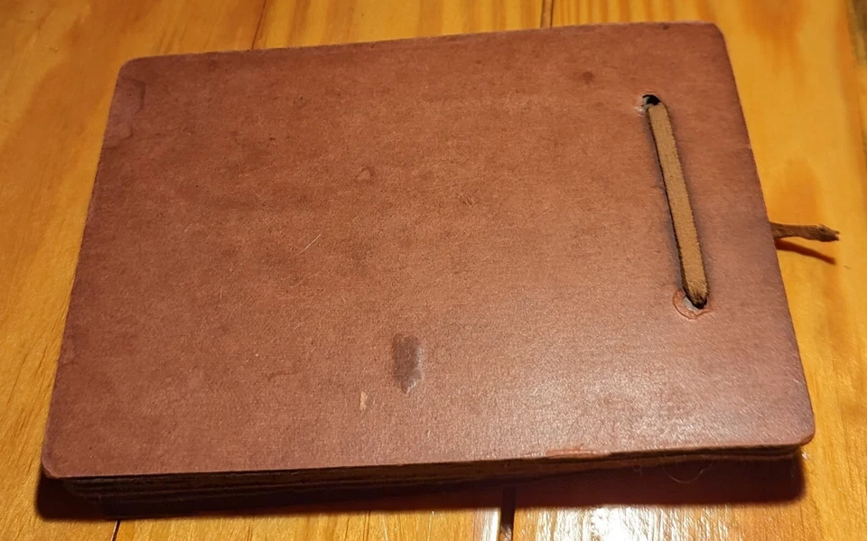 Vintage antique Syracuse NY leather photo album tooled leather with pictures - Image 3 of 4