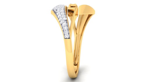 Pave 0,30 Cts F/VS1 Rotondo Brillante Diamanti Donne Fidanzamento Anello 18K Oro - Foto 4 di 7