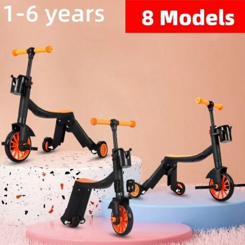 Toddler Scooter Convertible 8-in-1 Ride-On Balance Trike&Training Bike 1-6years - Picture 1 of 17