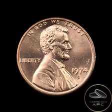 1974 S Lincoln Memorial Cent Choice Red GEM BU++ High Grade+ From Mint Set RPM++